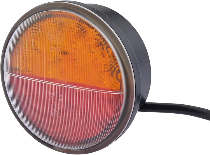HELLA - Heckleuchte - 83mm - LED - 24V - Anbau/geschraubt - Lichtscheibenfarbe: gelb/rot - Kabel: 25