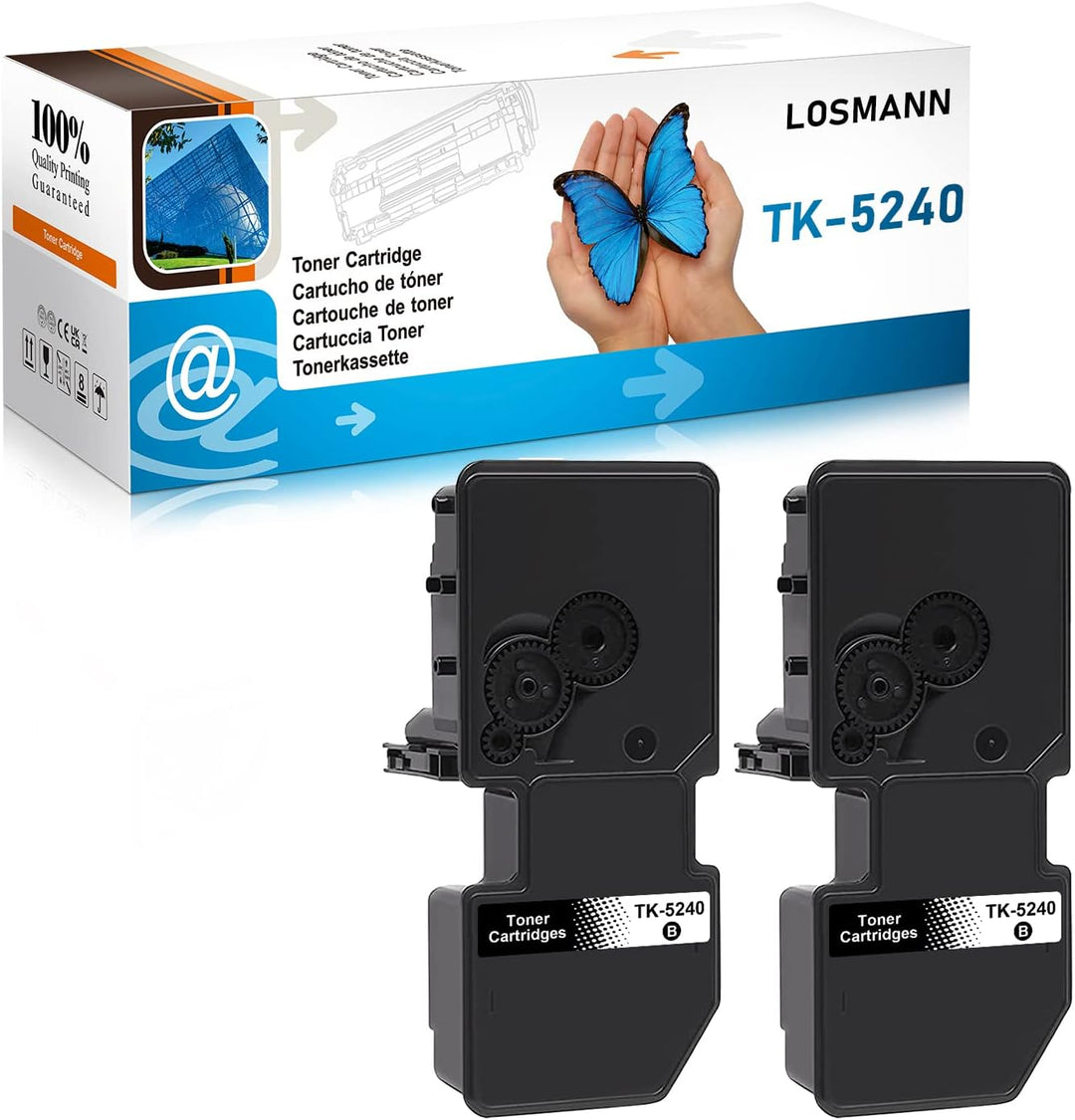LOSMANN TK-5240 Schwarz Tonerkartusche Kompatibel für Kyocera TK5240 K für Kyocera Ecosys M5526cdw M