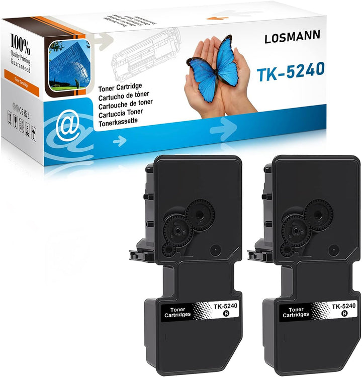 LOSMANN TK-5240 Schwarz Tonerkartusche Kompatibel für Kyocera TK5240 K für Kyocera Ecosys M5526cdw M