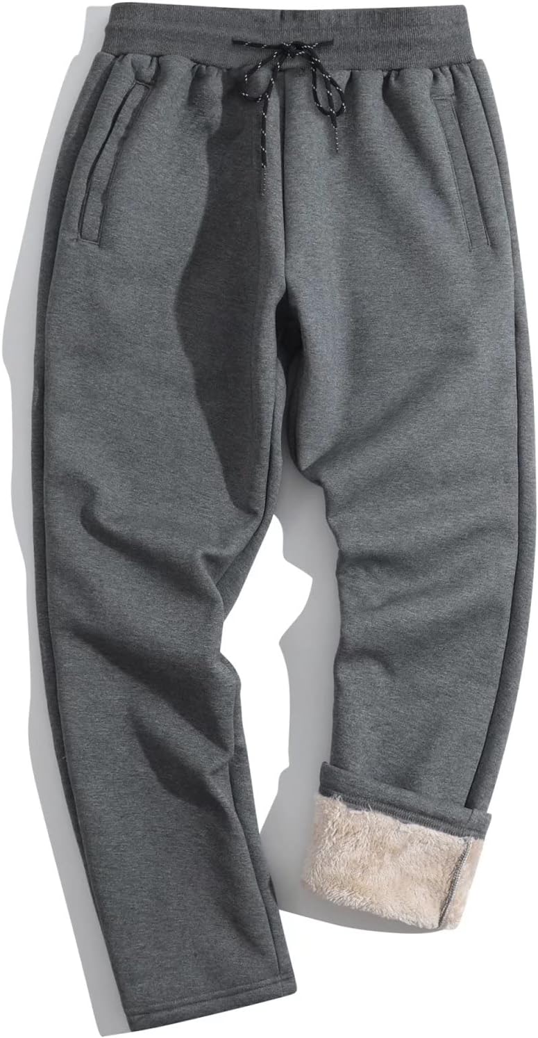 TACVASEN Herren Gefütterte Jogginghose Winter Sporthose Warme Sweathose 36 Dunkelgrau, 36 Dunkelgrau