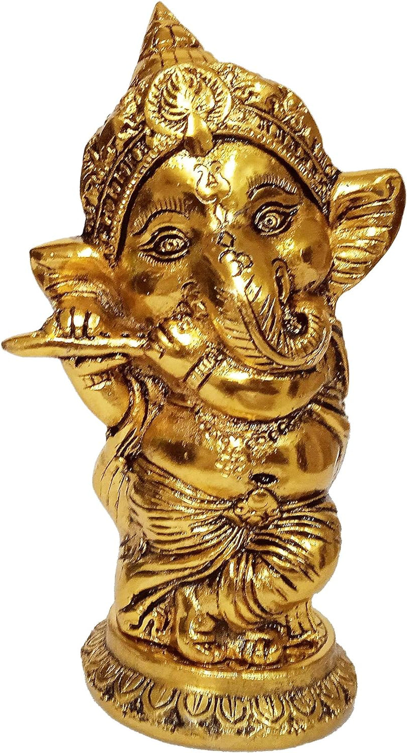 Purpledip Metallstatue Ganesha Ganapti Spielflöte (12267)