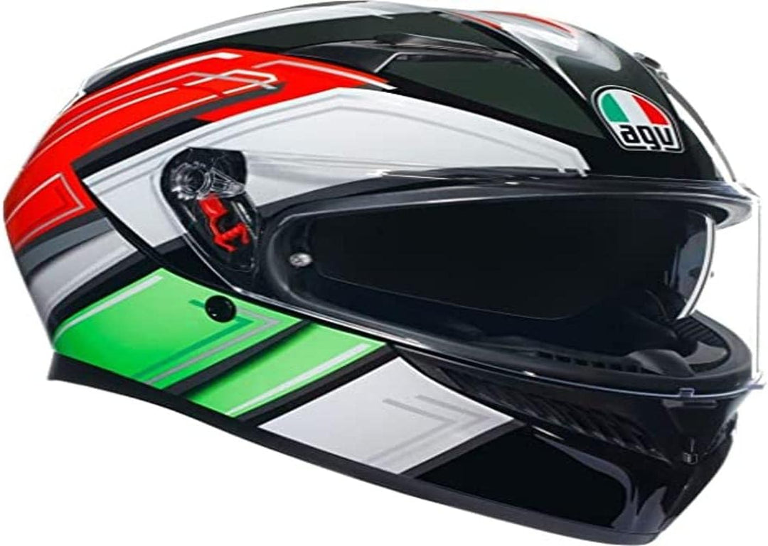 AGV K3 Wing Integralhelm (schwarz/rot/weiss/grün), M (57)