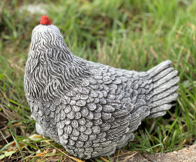 Stone and Style Steinfigur grosses Huhn mit Küken frostfest wetterfest Gartenfigur