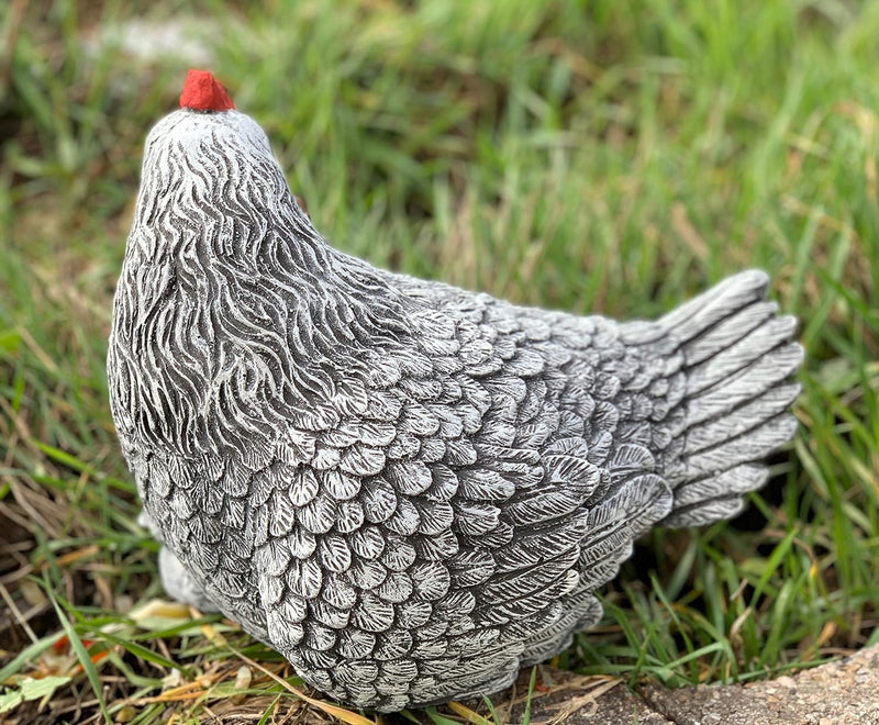 Stone and Style Steinfigur grosses Huhn mit Küken frostfest wetterfest Gartenfigur