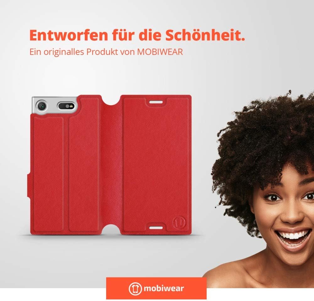 Mobiwear | Echt Lederhülle | Kompatibel mit Sony Xperia XZ1 Compact, Made in EU handyhülle, Slim Lea