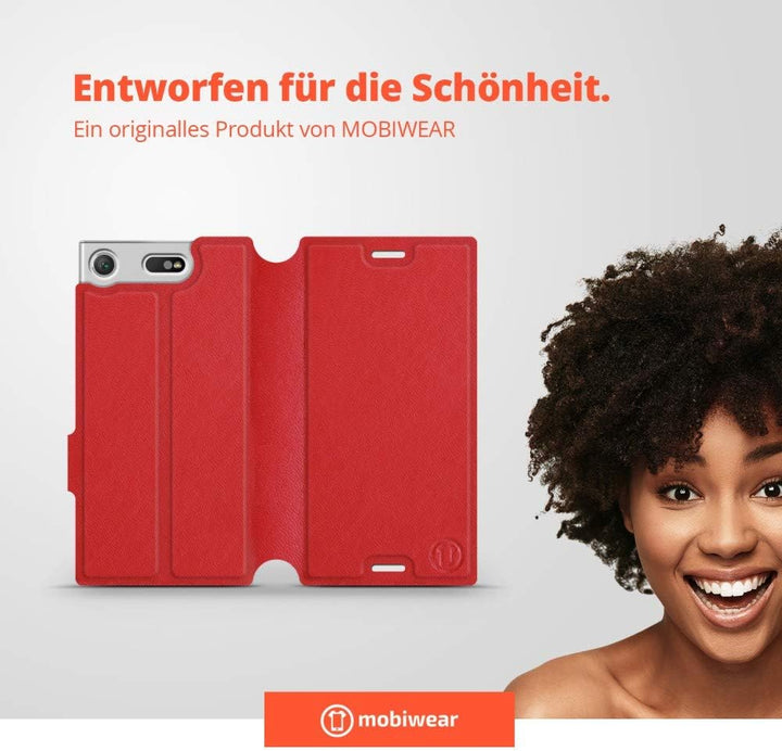 Mobiwear | Echt Lederhülle | Kompatibel mit Sony Xperia XZ1 Compact, Made in EU handyhülle, Slim Lea