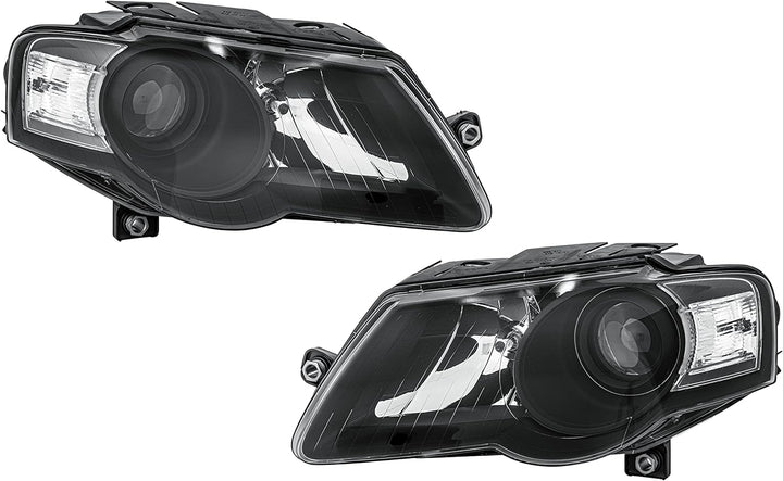 HELLA 1EL 247 014-831 DE/Halogen-Hauptscheinwerfersatz - 12V - Optischer Eindruck: schwarz - Referen