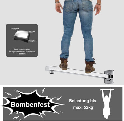 JOHO Bombenfester Brausearm Wandarm für Kopfbrause Regenduschkopf mit zulässiger Belastung ca.52Kg B