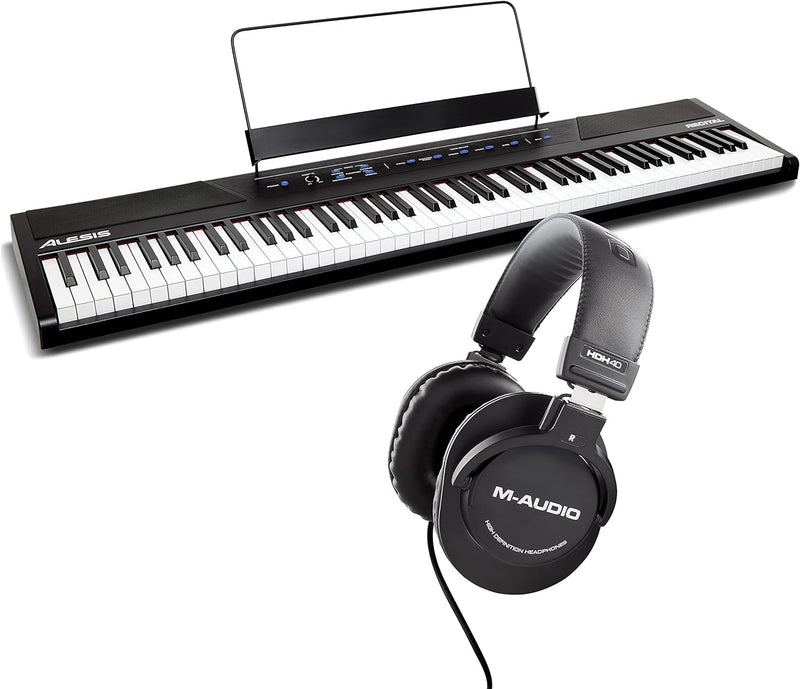 Alesis Recital & M-Audio HDH40 – 8-Tasten Einsteiger Digital Piano Keyboard mit halbgewichteten Tast