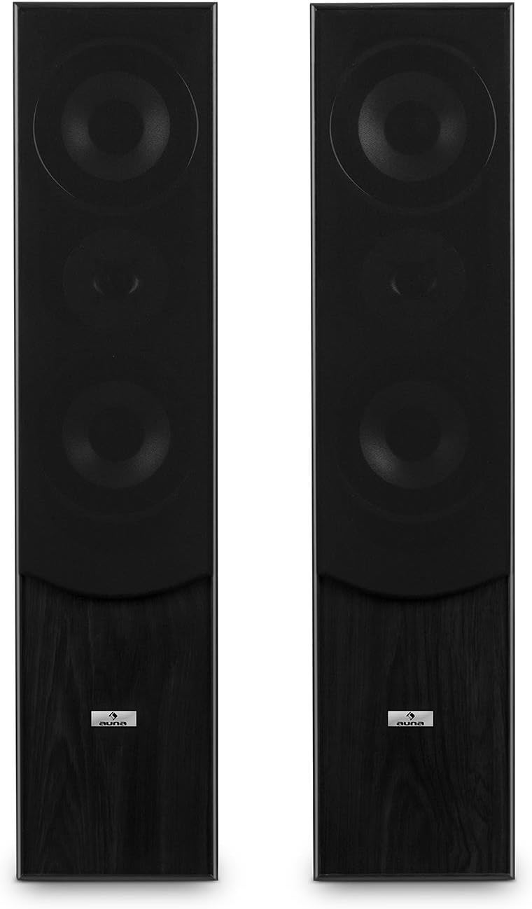 auna L766 - HiFi Boxen-Paar, Stand-Lautsprecher, Lautsprecher-Boxen, 3-Wege-Technik, Bassreflex, 20