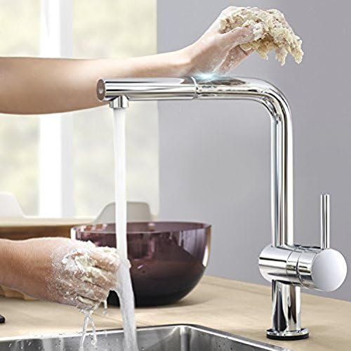 GROHE Minta Touch - Elektronische Einhand-Spültischbatterie (L-Auslauf, Magnetventil, automatische S