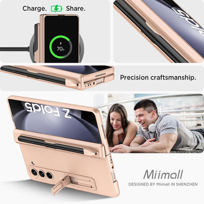 Miimall Kompatibel mit Samsung Galaxy Z Fold 5 Hülle, Fold 5 Hülle mit Stifthalter [Magnetischer Sch