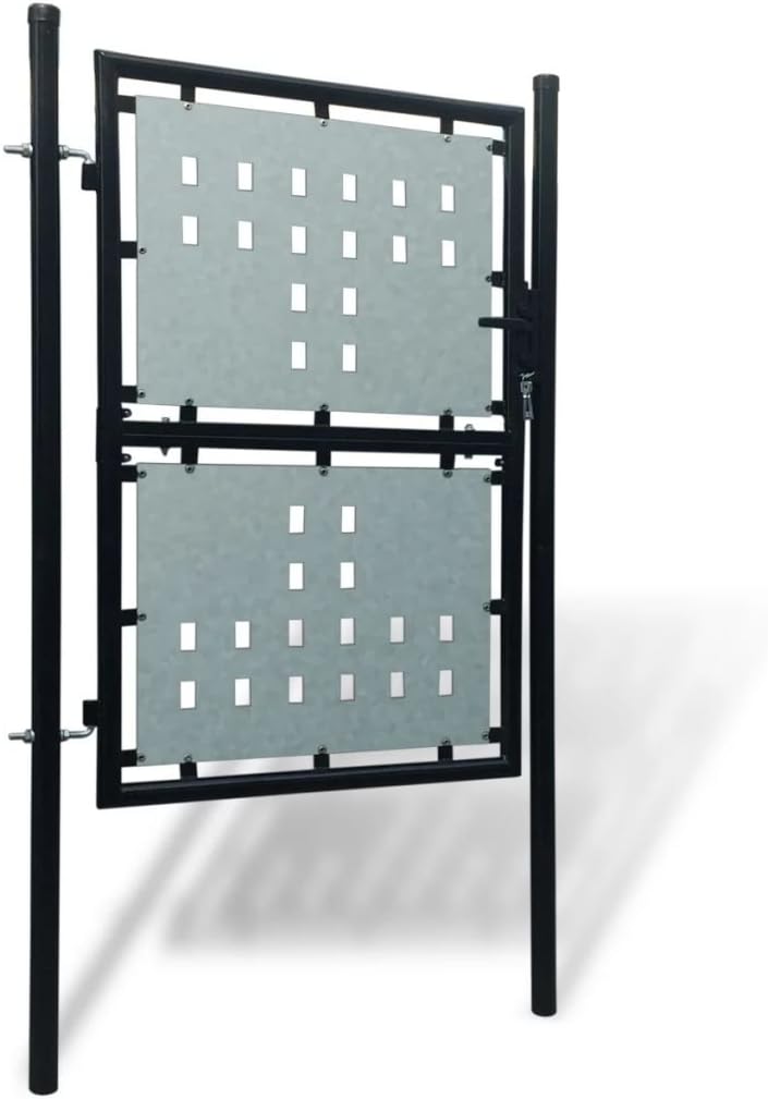 yorten Stahl Zauntor Gartentor Einzeltor Gartentür Robust Terrasse Einfahrtstor mit Schloss und 3 Sc