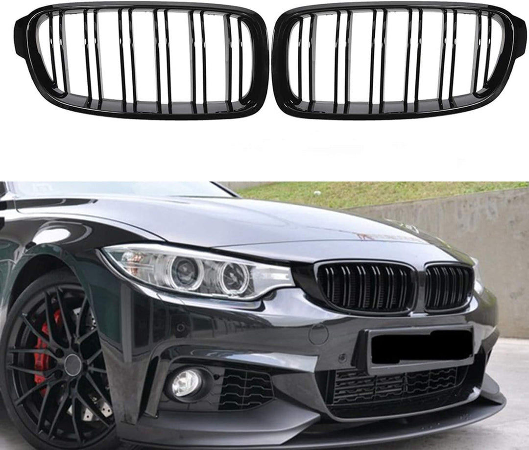 Gangying F30 F31 Nieren Schwarz Kühlergrill Streifen F30 Kühlergrill für BMW 3er f30 Nieren Schwarz