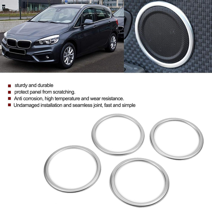 Headerbs 4 STÜCKE ABS Chrom Auto Tür Lautsprecher Ring Abdeckung Trim für X1 F48 2016-2018