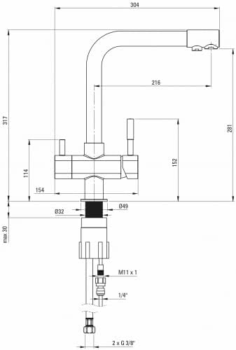 3-Wege Wasserhahn Verio