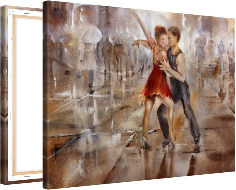 PICANOVA – Dancing in The Rain 80x60cm – Premium Leinwanddruck – Kunstdruck Auf 2cm Holz-Keilrahmen