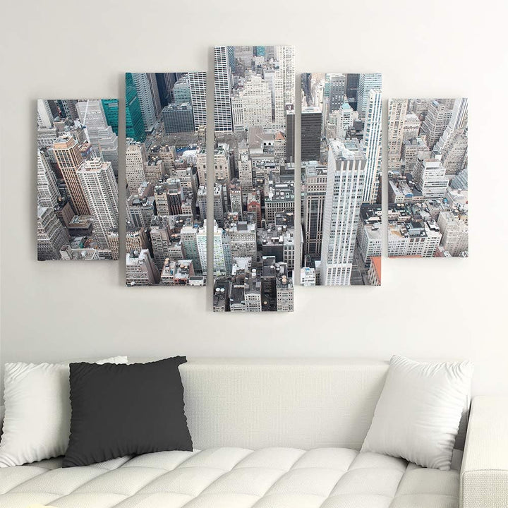 Feeby Wandpaneele Wandbilder 3d DIY Dekoration Wandverkleidung für Lobby New York 5 teilig Architekt