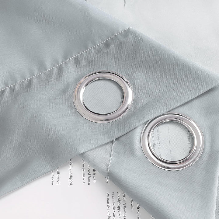 ESLIR Gardinen mit Ösen Vorhänge Gardinenschals Transparent Stores Gardinen Farbverlauf Voile Grau B