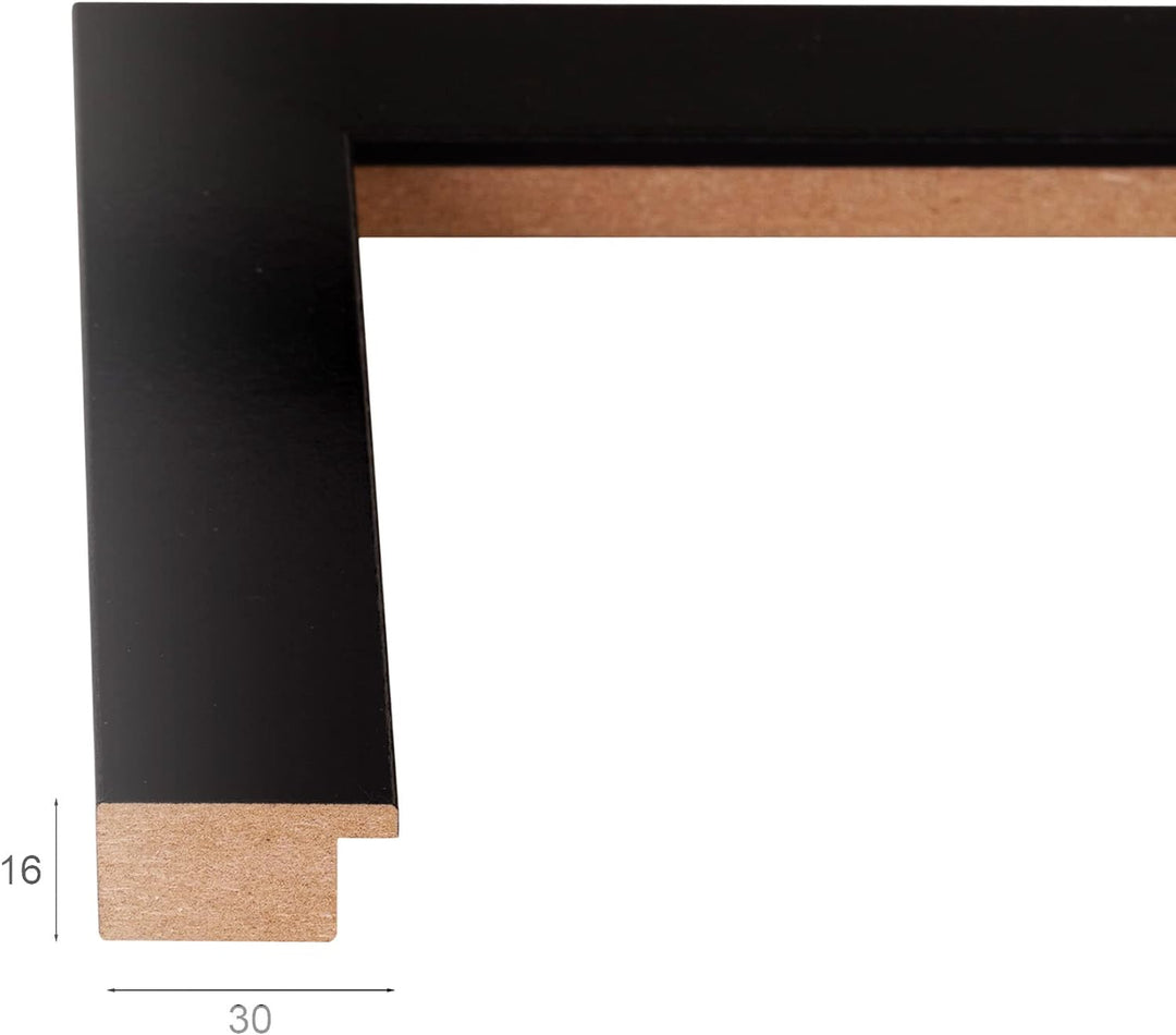 Rahmendesign24 Bilderrahmen Milano 60x60 Schwarz (hochglanz) Fotorahmen, Wechselrahmen, Posterrahmen