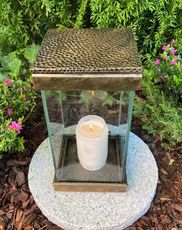 Grablampe Grablicht Grabkerze 24 cm H. ! - Neue Model Grablicht Kerze Grabdekoration Grabschmuck inc