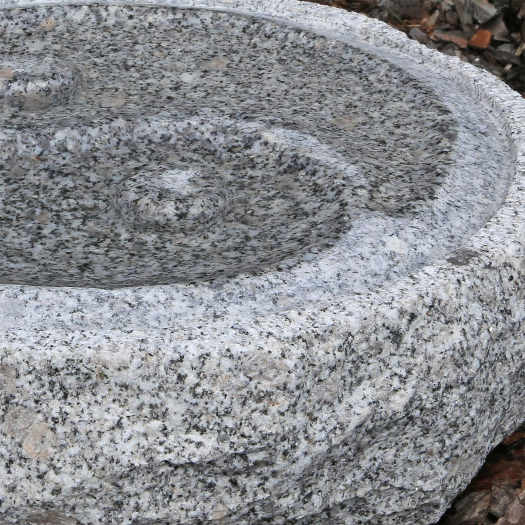 CLGarden Granit Vogeltränke M2 Vogelbad im Yin & Yang Design