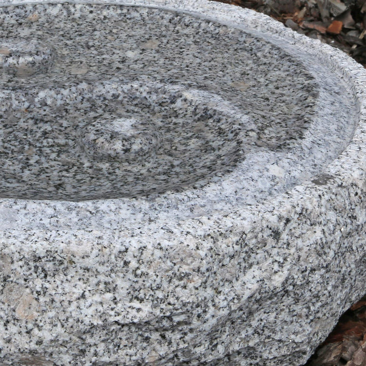 CLGarden Granit Vogeltränke M2 Vogelbad im Yin & Yang Design