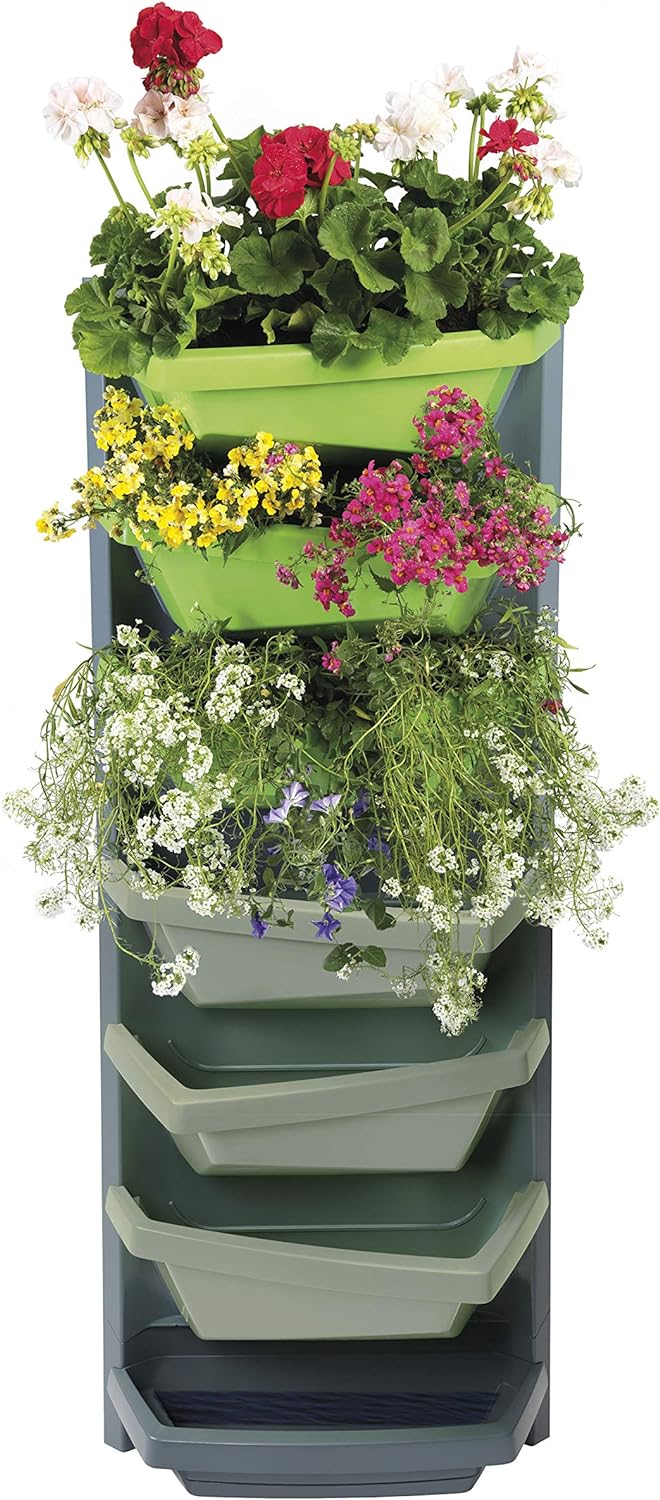 Juwel Vertical Garden Aufbauelement titan / limette (mit 3 Pflanzschalen, wasserdichte Rückwand, für