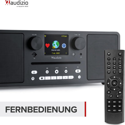 Audizio Naples - DAB Radio mit CD Player, Bluetooth, Internetradio WLAN, Fernbedienung, 60 Watt, UKW