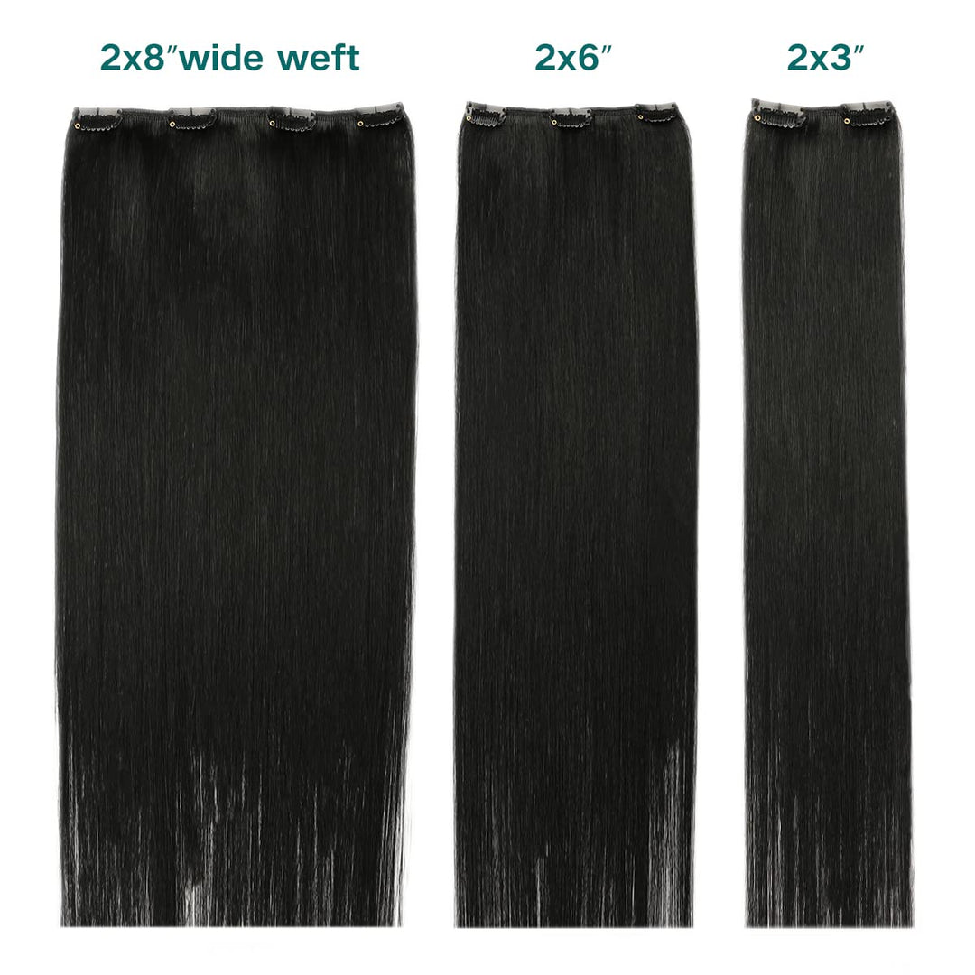 SURNEL Clip in Haarverlängerungen Tief Schwarz 45cm 18 Zoll 120g 6 Stück Clip in Haarverlängerungen