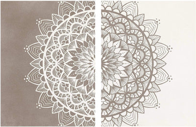 Bilderwelten Leinwand-Bild 2-teilig - Mandala Illustration Shabby 2X 40x30cm Recycled Canvas 2x 40x3