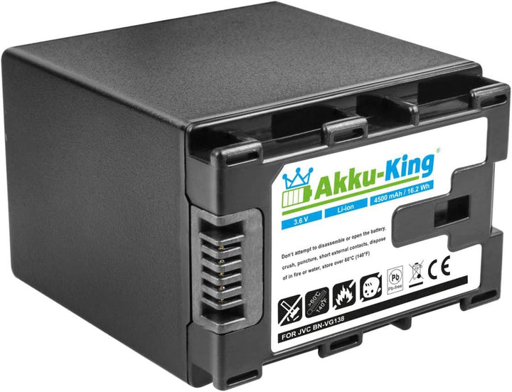 Akku-King Akku kompatibel mit JVC BN-VG138 - Li-Ion 4500mAh - für JVC GZ-MS210, MS215, MS230, MS250,