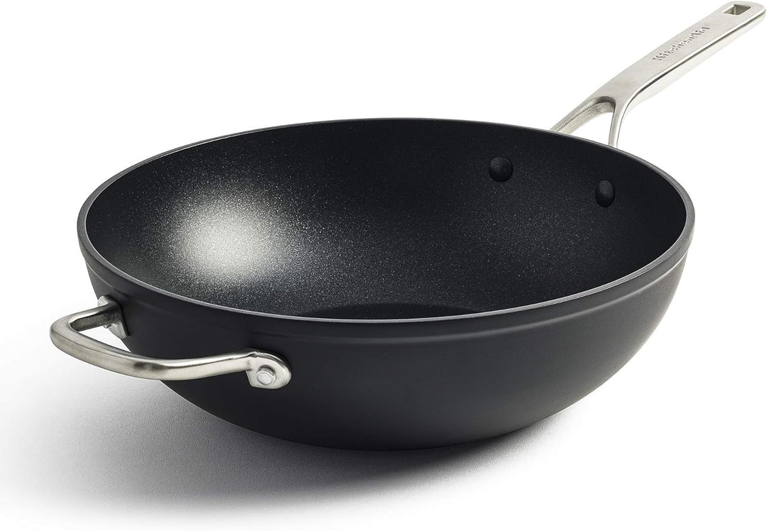 KitchenAid Forged Hardened Wok (30cm/5L), Antihaftbeschichtet, 3-lagig aus deutscher Entwicklung, Ed