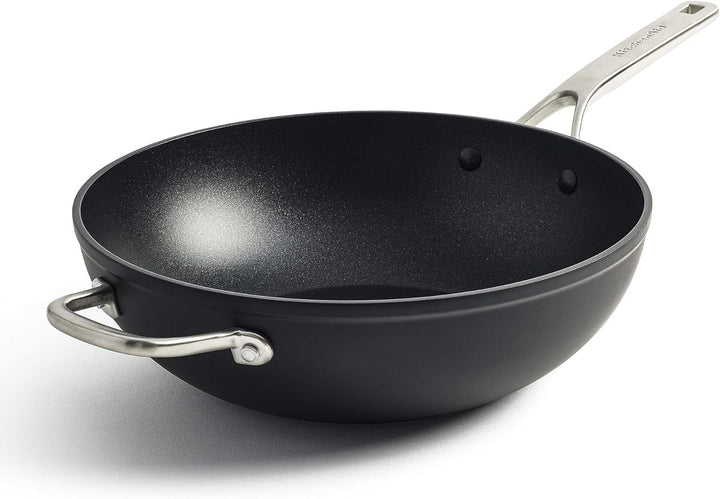 KitchenAid Forged Hardened Wok (30cm/5L), Antihaftbeschichtet, 3-lagig aus deutscher Entwicklung, Ed