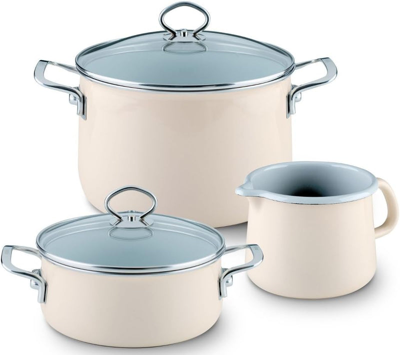 Riess, 0520-011, Starter-Set 3-teilig, NOUVELLE, AVORIO EXTRA STARK, bestehend aus: Fleischtopf 20 c