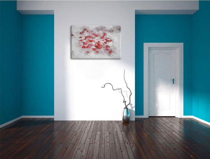 viele kleine Herzen schwarz/weiss Deluxe Format: 100x70 cm auf Leinwand, XXL riesige Bilder fertig g