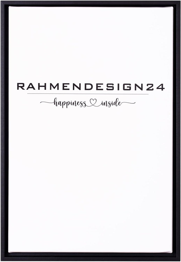 Rahmendesign24 Schattenfugenrahmen Oslo für Keilrahmenbilder und Leinwände 50x70 Schwarz (matt) Scha