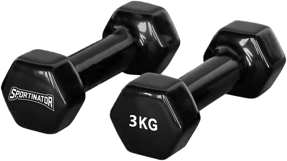 SPORTINATOR Hantel 2er-Set 1, 2, 3 oder 5 kg Hantelset, schwarz fürs Homegym, Studio oder zu Hause i