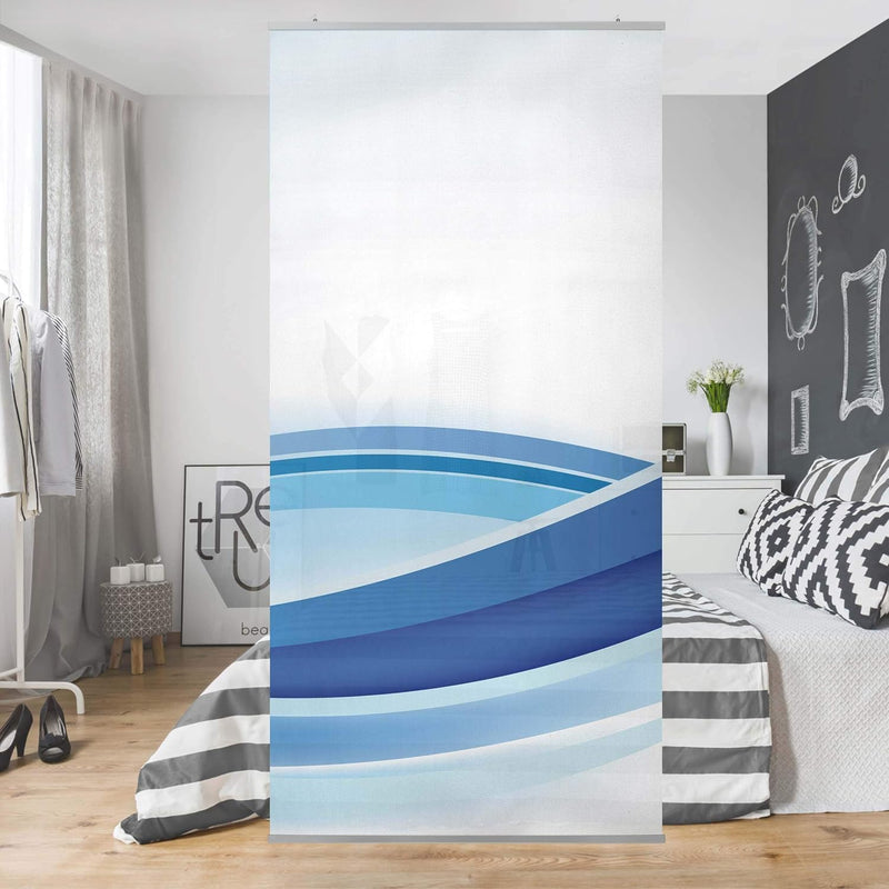 Bilderwelten Raumteiler Blue Wave Composition 250x120cm inkl. transparenter Halterung, inkl. transpa