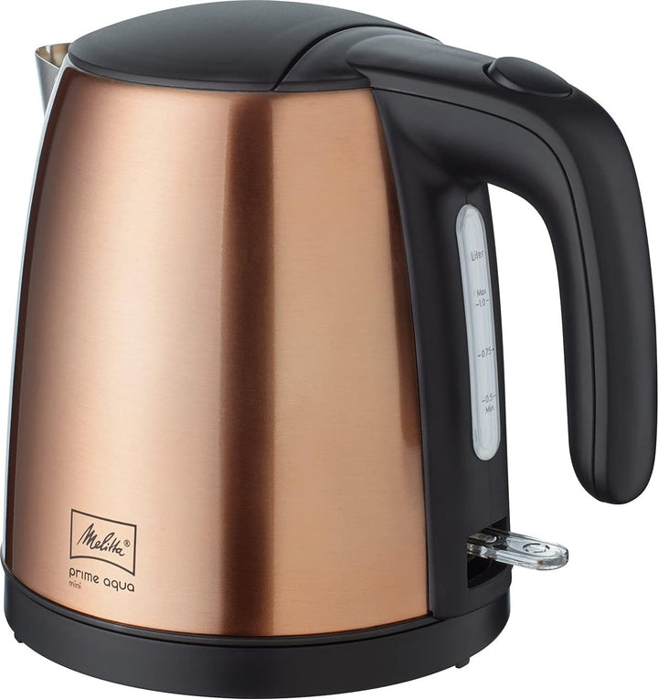 Wasserkocher - MELITTA - Prime Aqua mini, Edelstahl, Farbedition: Kupfer, 1.0 L, 2200 W, 1018-05, Ku