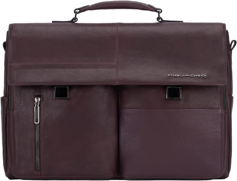 Piquadro Ronnie Aktentasche Leder 43 cm Laptopfach Brown 43,00 x 31,00 x 14,00 (cm), Brown 43,00 x 3