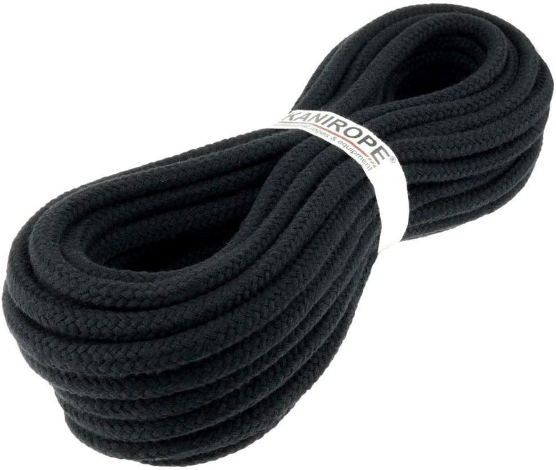 Kanirope® Baumwollseil COBRAID 6mm 50m Farbe Schwarz 16-fach geflochten