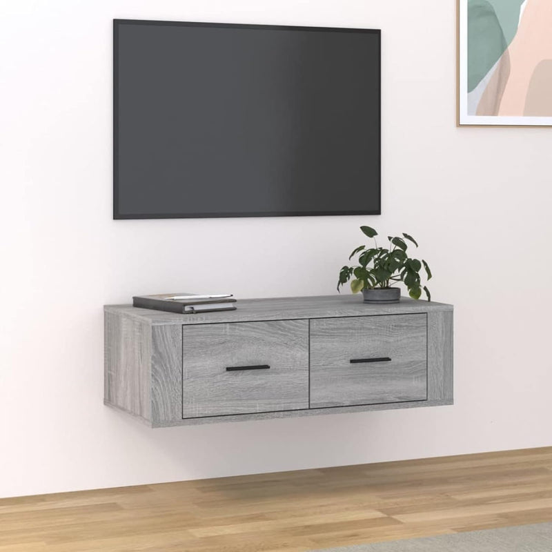 Tidyard TV Schrank TV Board Hängend mit 2 Schubladen TV Lowboard Fernseherschank für Wohnzimmer Holz