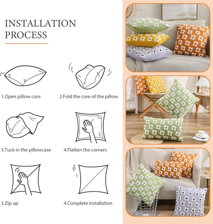 VanderHOME Dekorative Samt Kissenbezüge Süsses Muster Deko Kissenbezüge Natur Bequem Kissenhülle Mod