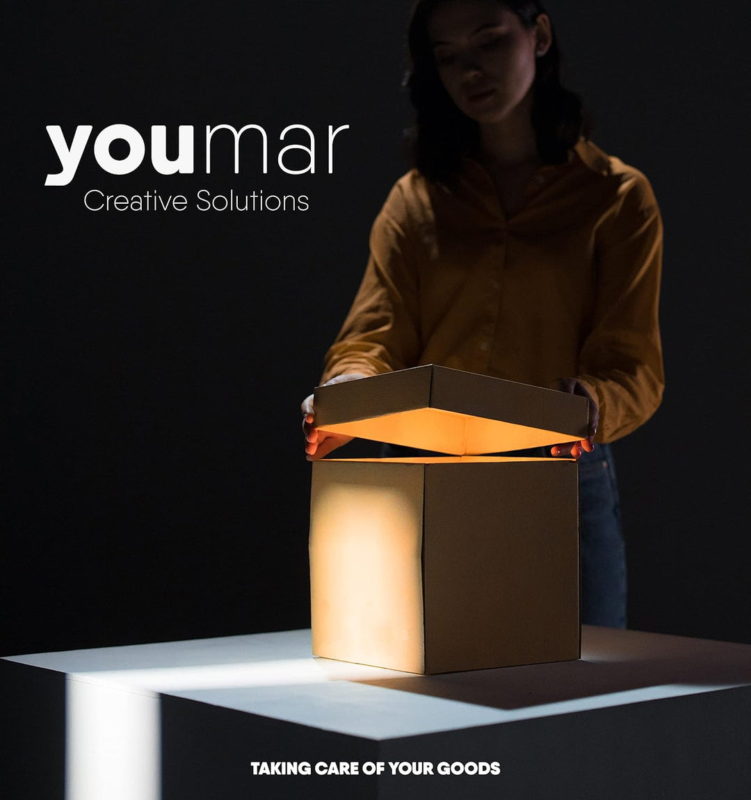 Youmar Solutions – Packung mit 25 Schachteln aus Karton (Grösse M), Weiss M (25x18x8cm), M (25x18x8c