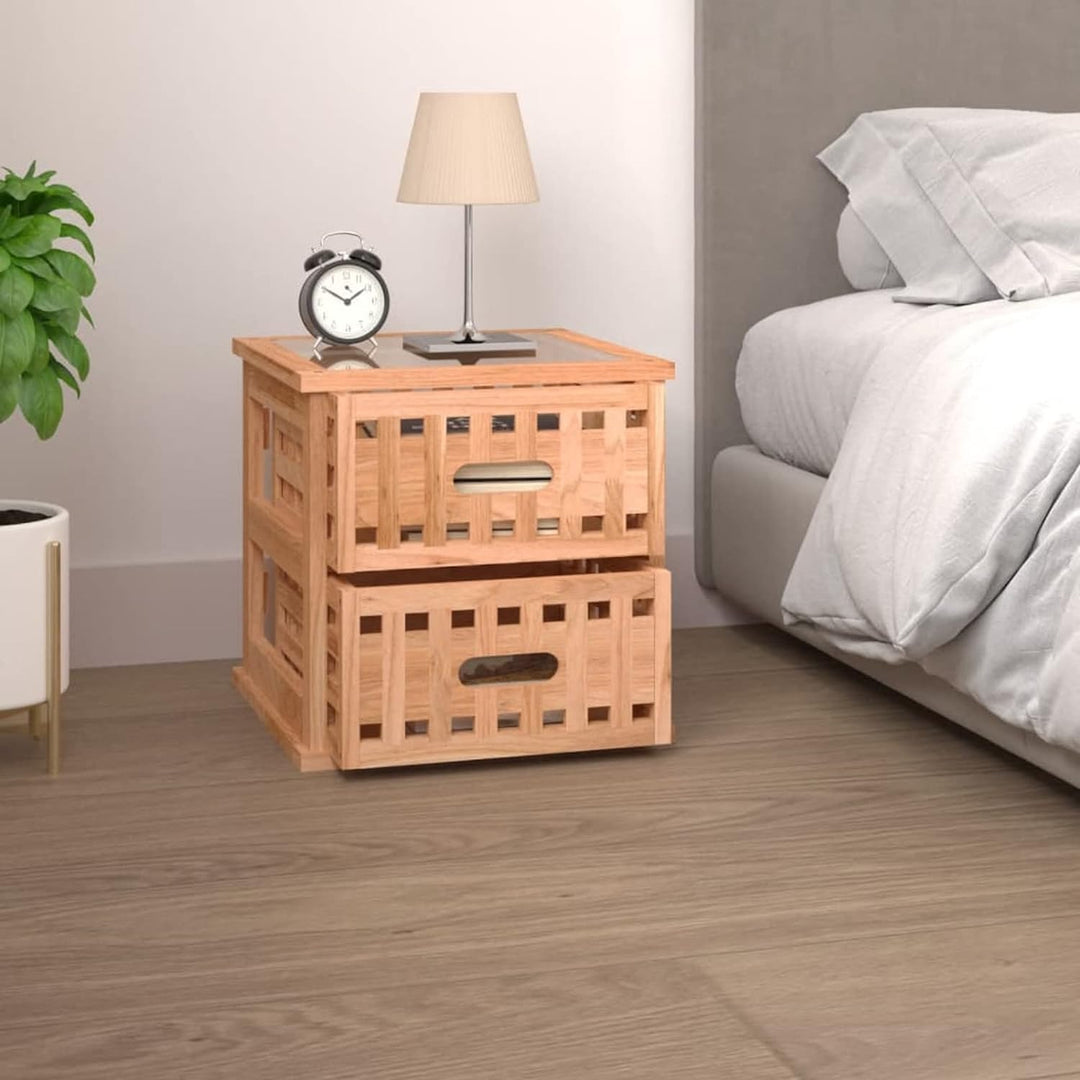 Tidyard Nachttisch Sofatisch Beistellschrank Nachtkonsole 34 x 34 x 34 cm (B x T x H) Mit 2 Schublad