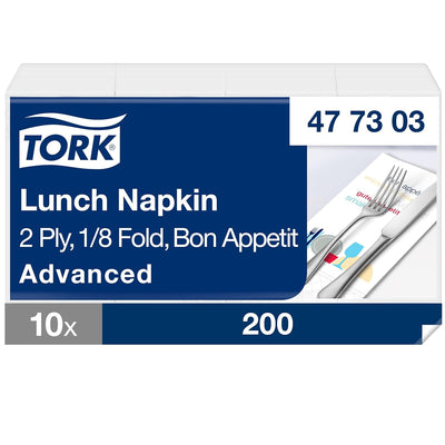 Tork 477303 Guten Appetit Lunchserviette 1/8 Falz / 2-lagige Papierservietten für Snacks oder kleine