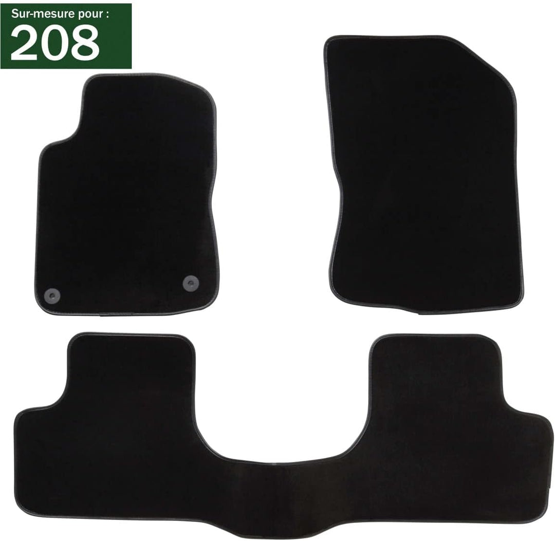 DBS Autofussmatte - nach Mass - 3-teilig - Anti Rutsch - hochwertiger Nadelfilz 1000g/m² - Velours F