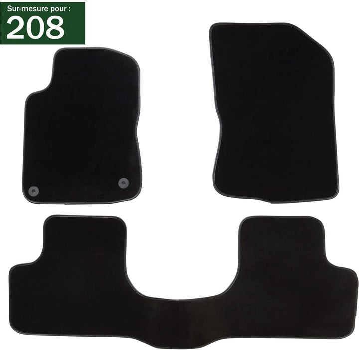 DBS Autofussmatte - nach Mass - 3-teilig - Anti Rutsch - hochwertiger Nadelfilz 1000g/m² - Velours F