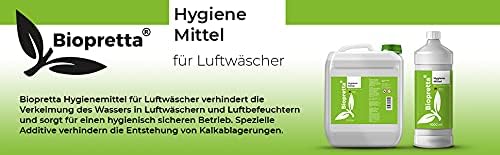 Biopretta Hygienemittel für Luftwäscher Set 2 x 1000 ml mit Dosierhilfe, Luftbefeuchter, Zimmerbrunn